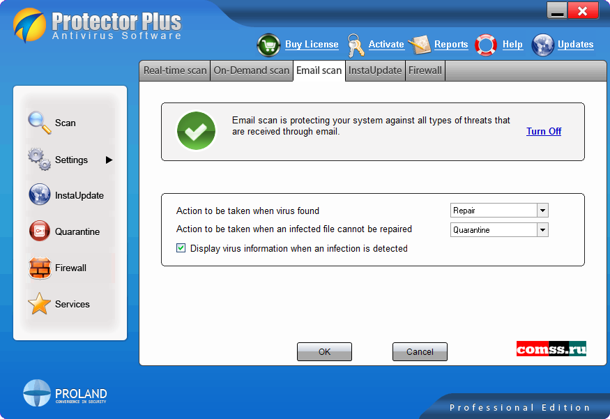 Protector Plus Professional Скриншоты - Comss.Антивирус