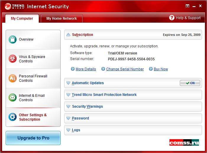 Trend Micro Internet Security 2010 Скриншоты - Лицензионные и ...