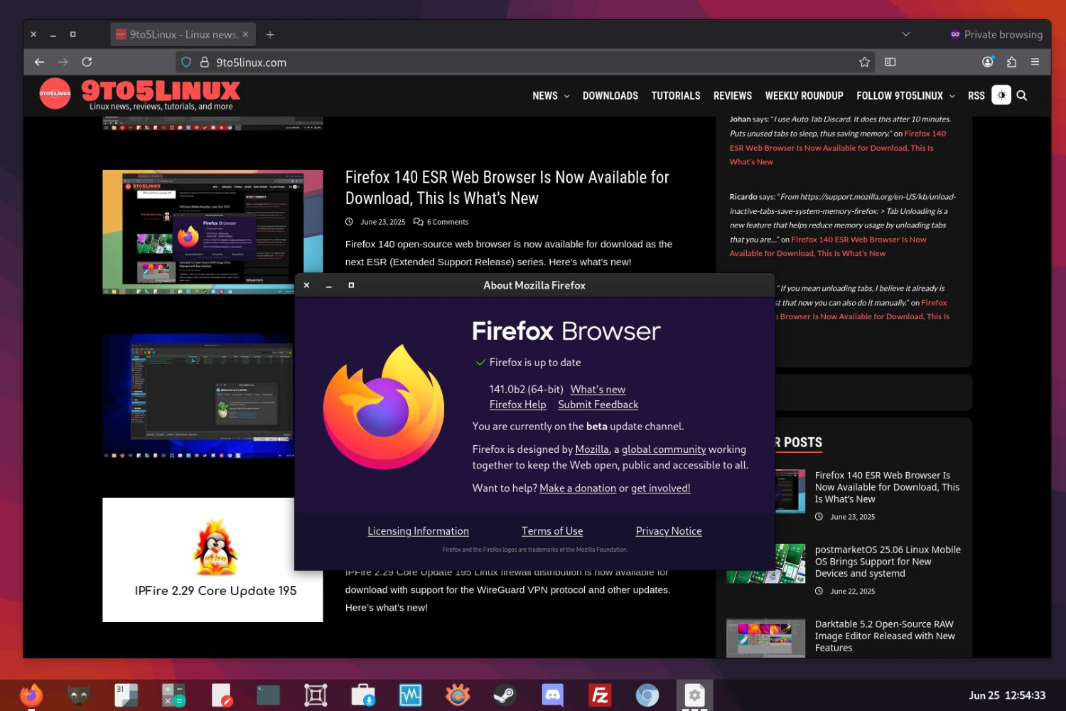 Firefox 141 обещает снизить потребление памяти в Linux — бета-версия уже доступна