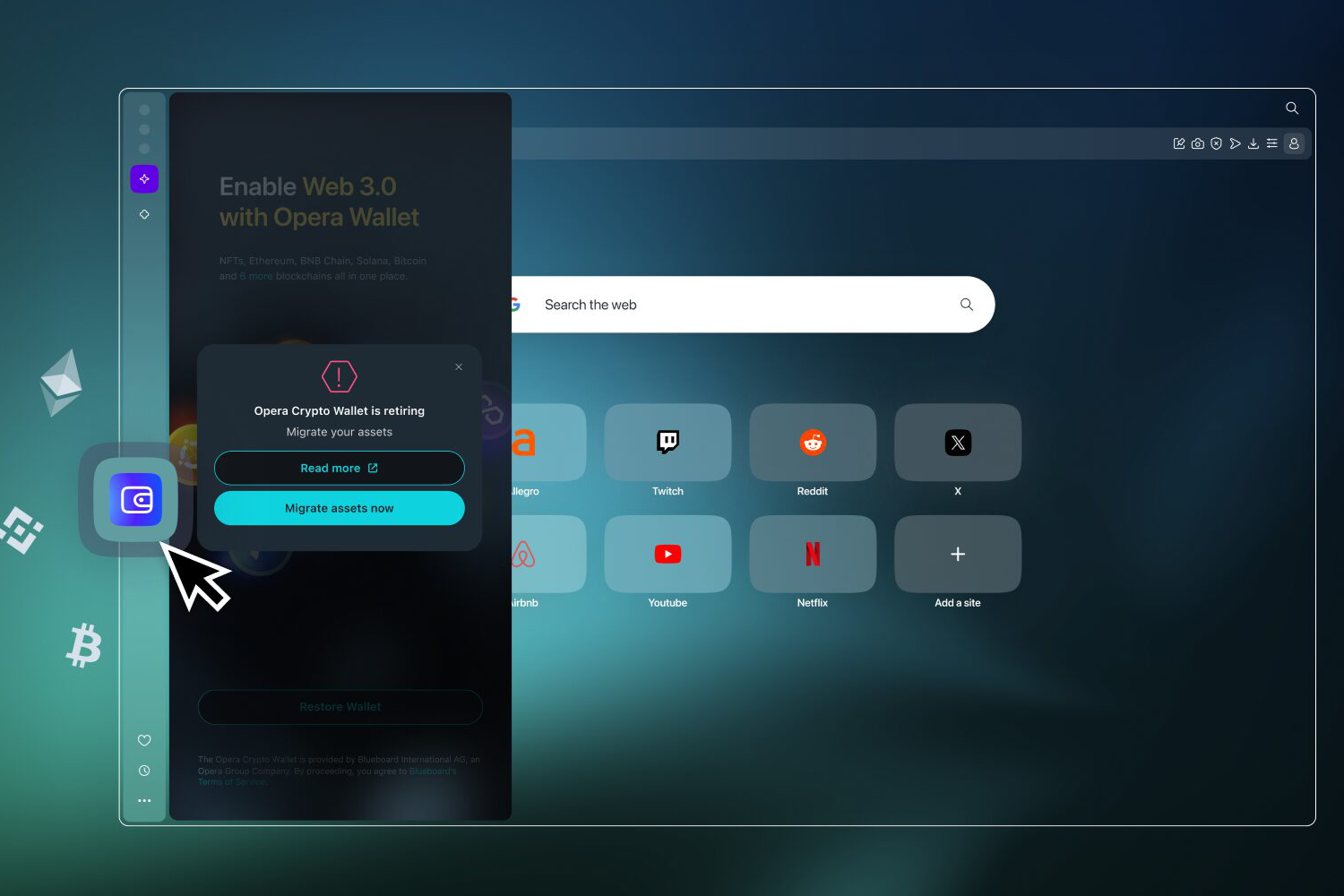 В браузерах Opera One и Opera GX будет отключен встроенный Crypto Wallet: как перевести средства в другой кошелек
