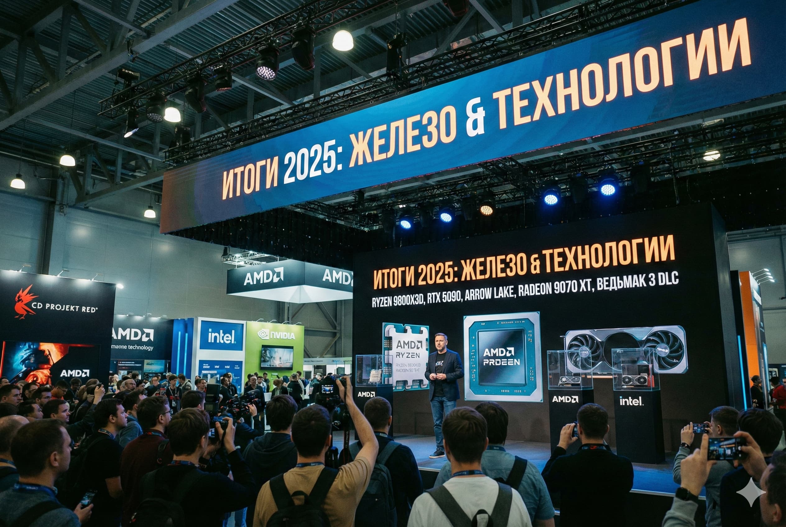 Итоги 2025 года на рынке комплектующих: лидерство процессоров AMD Ryzen и технические проблемы линейки Intel Arrow Lake