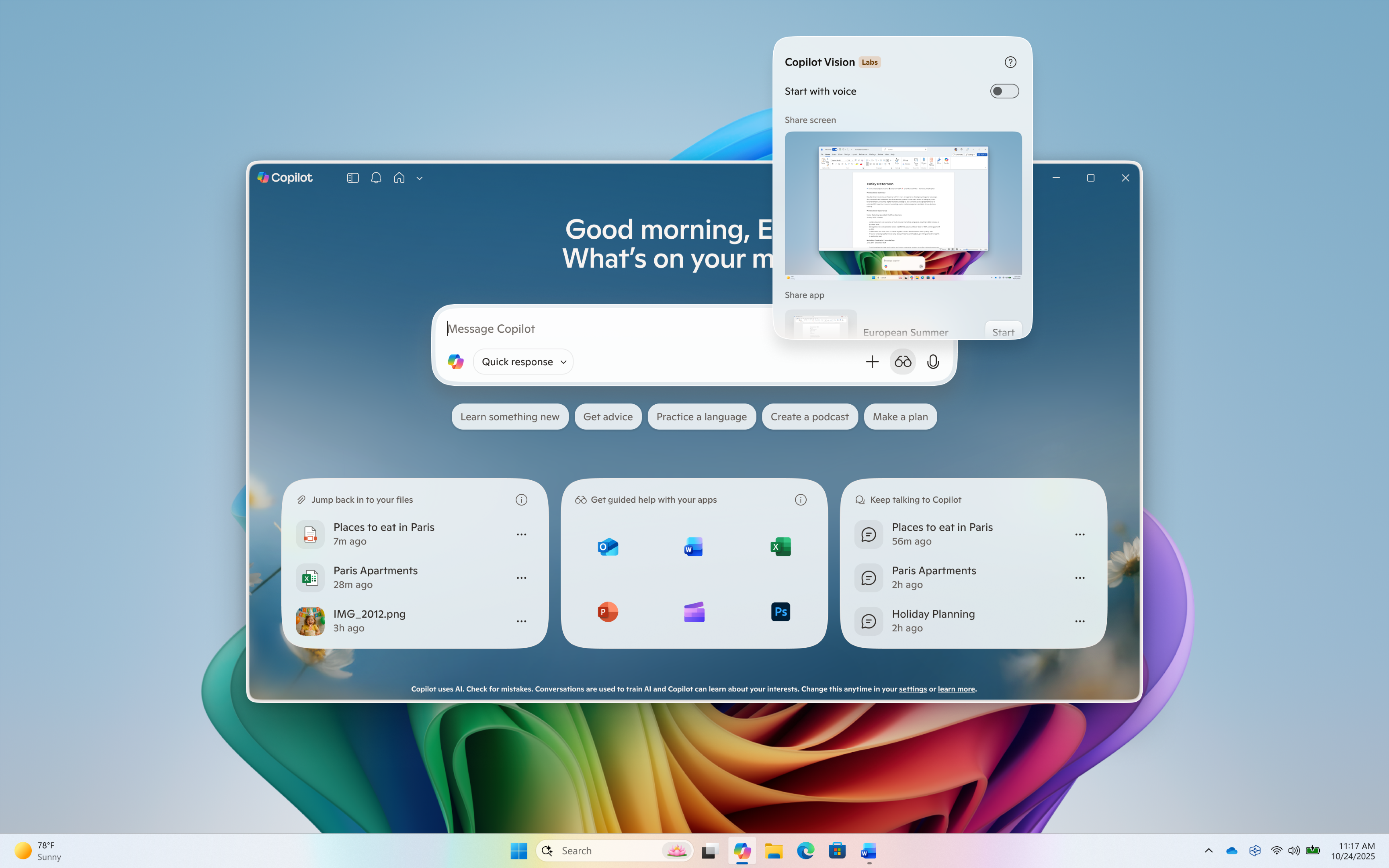 Copilot для Windows: функция Vision теперь работает с текстом